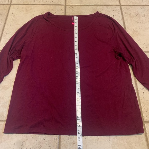La Senza Burgundy 3/4 Sleeve Tee - Lounge/Casual Top, Size L - Picture 6 of 6